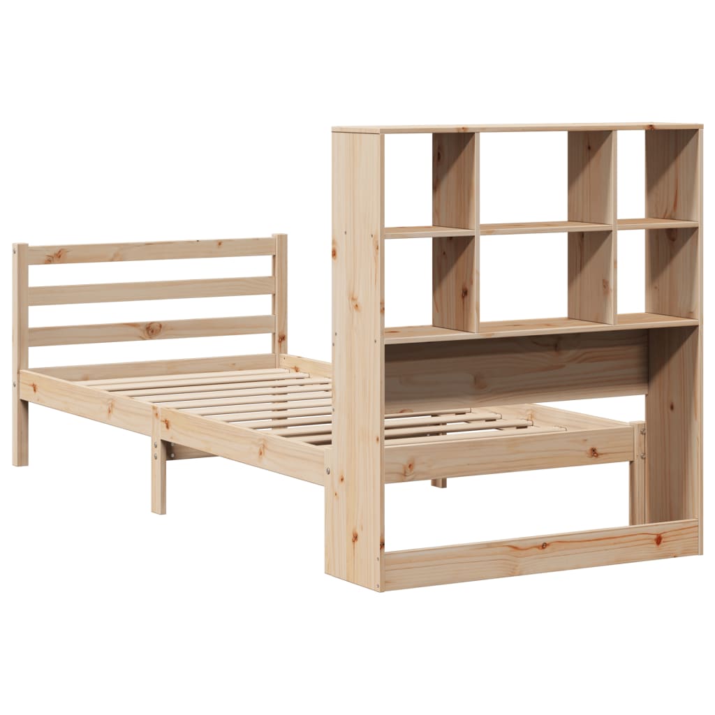 Giroletto con Libreria senza Materasso 75x190 cm in Legno Pino