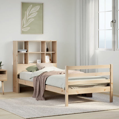 Giroletto con Libreria senza Materasso 75x190 cm in Legno Pino