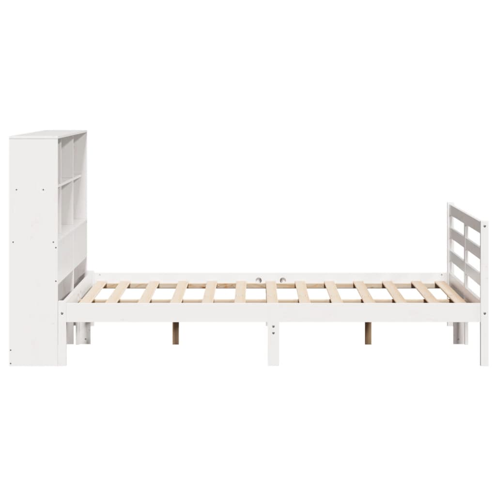 Letto Libreria senza Materasso Bianco 120x190 cm Legno di Pino - homemem39