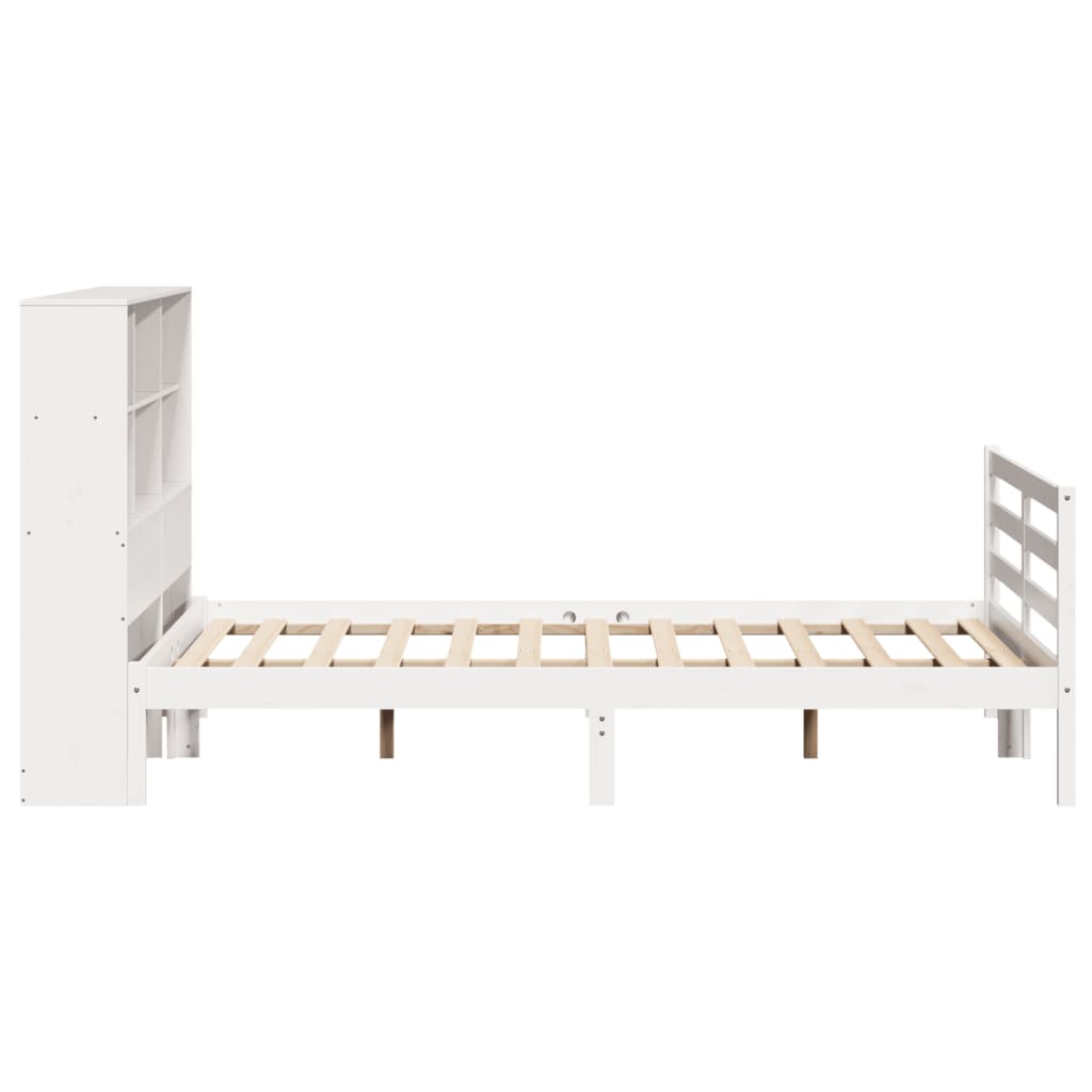 Letto Libreria senza Materasso Bianco 135x190 cm Legno di Pino