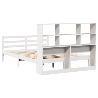 Letto Libreria senza Materasso Bianco 135x190 cm Legno di Pino