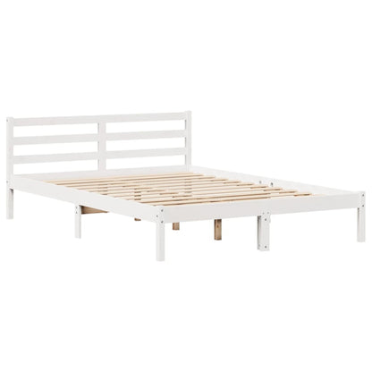 Letto Libreria senza Materasso Bianco 140x190 cm Legno di Pino