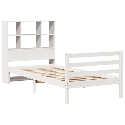 Letto Libreria senza Materasso Bianco 100x200 cm Legno di Pino