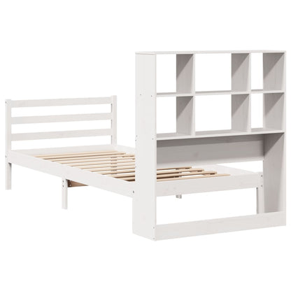 Letto Libreria senza Materasso Bianco 100x200 cm Legno di Pino