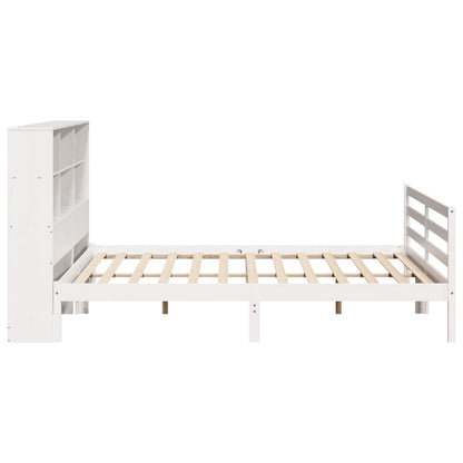 Letto Libreria senza Materasso Bianco 200x200 cm Legno di Pino