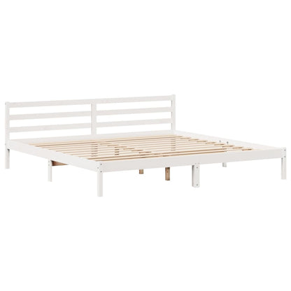 Letto Libreria senza Materasso Bianco 200x200 cm Legno di Pino