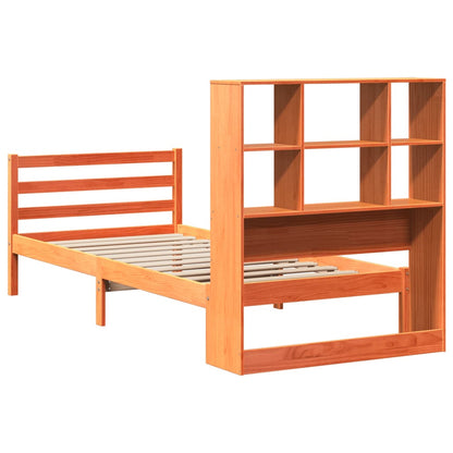 Letto Libreria senza Materasso Marrone Cera 75x190 cm Legno