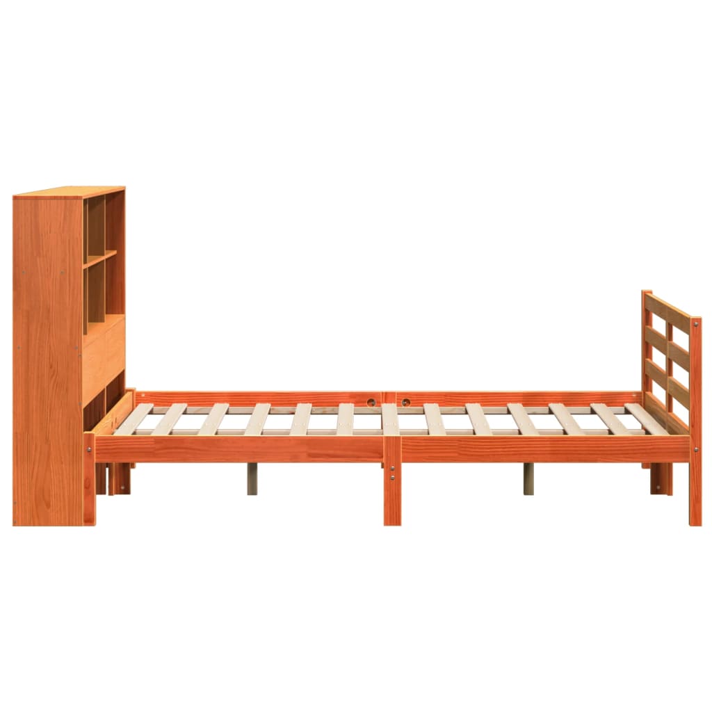 Letto Libreria senza Materasso Marrone Cera 120x190 cm Legno