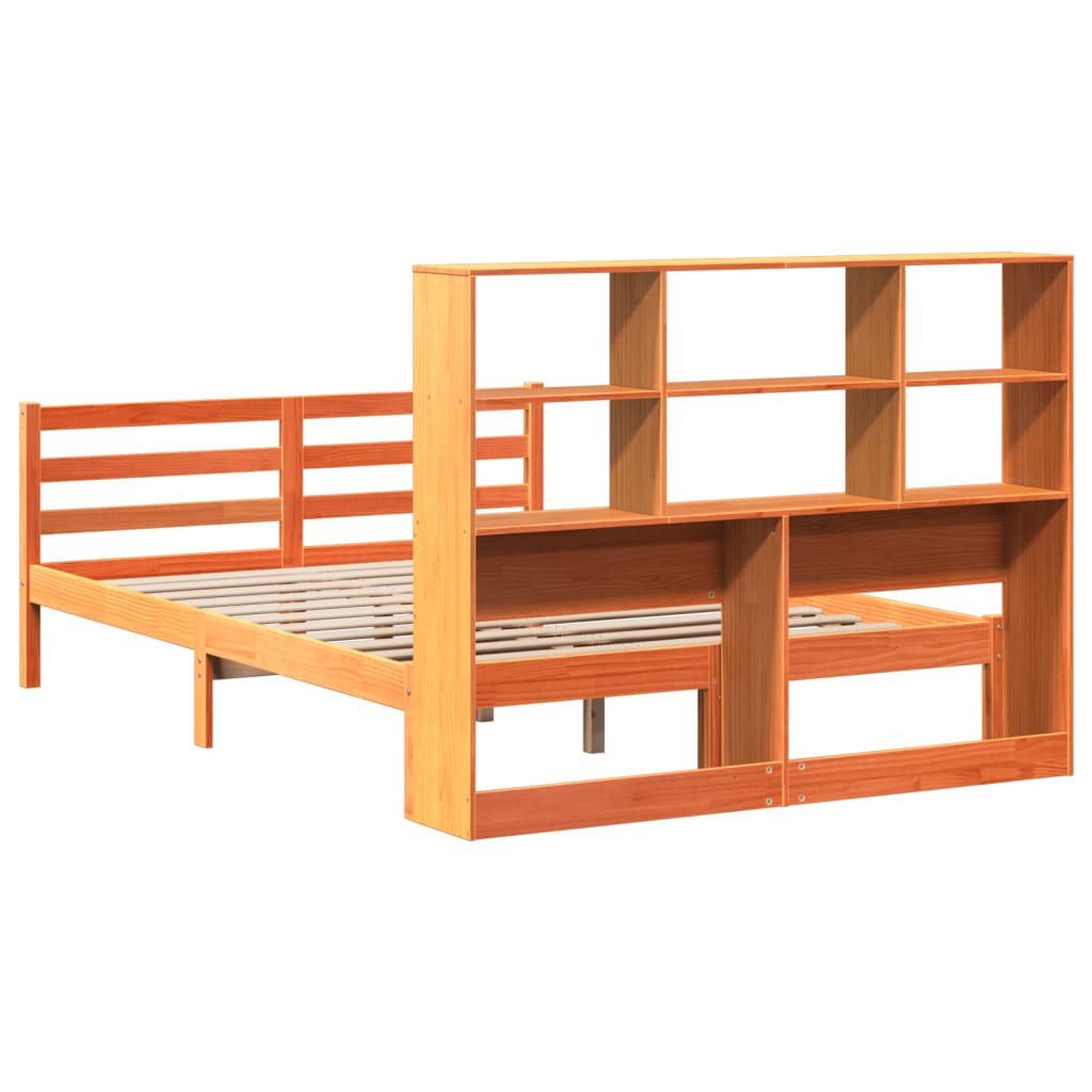 Letto Libreria senza Materasso Marrone Cera 120x190 cm Legno