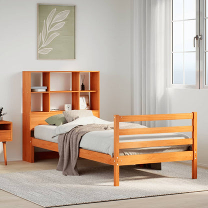 Letto Libreria senza Materasso Marrone Cera 90x200 cm Legno