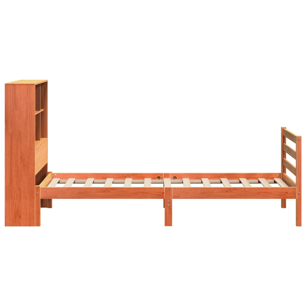 Letto Libreria senza Materasso Marrone Cera 100x200 cm Legno - homemem39