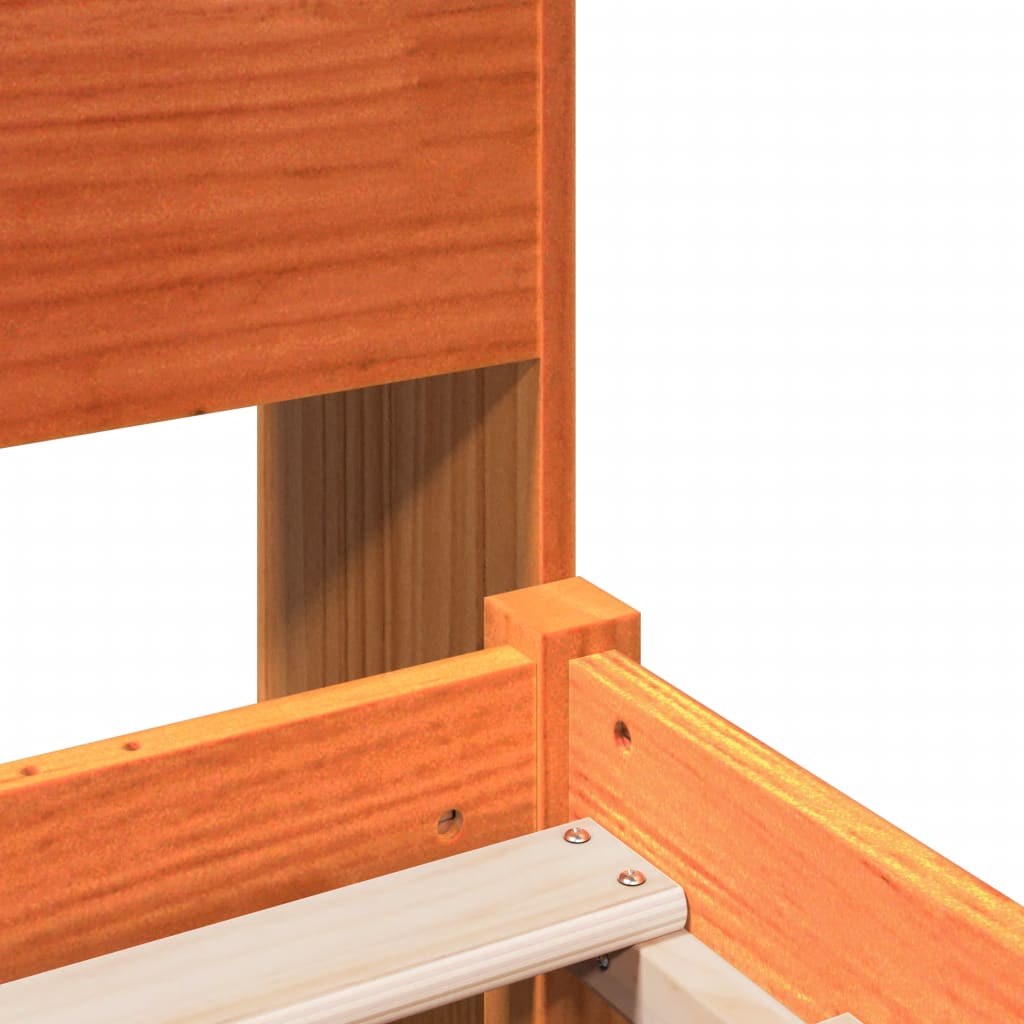 Letto Libreria senza Materasso Marrone Cera 100x200 cm Legno - homemem39