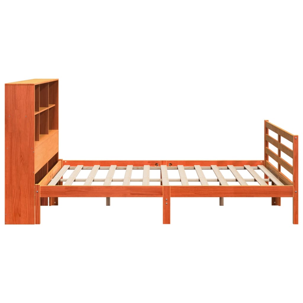 Letto Libreria senza Materasso Marrone Cera 180x200 cm Legno