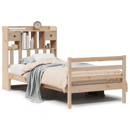 Letto Libreria senza Materasso 90x190 cm Legno Massello Pino