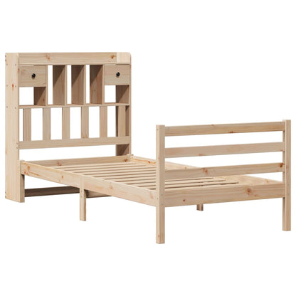 Letto Libreria senza Materasso 90x190 cm Legno Massello Pino