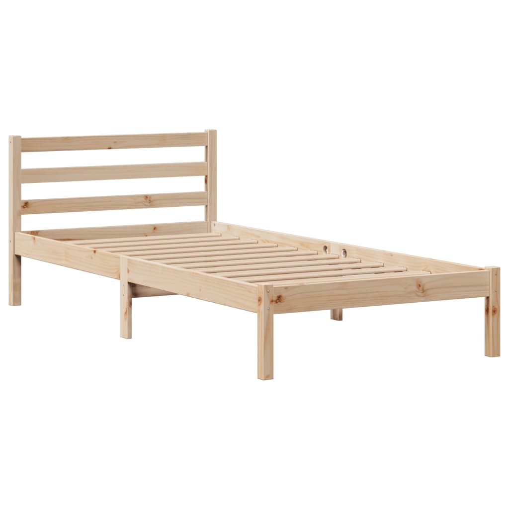 Letto Libreria senza Materasso 90x190 cm Legno Massello Pino