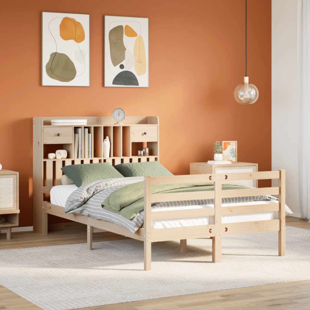 Letto Libreria senza Materasso 120x190cm Legno Massello di Pino