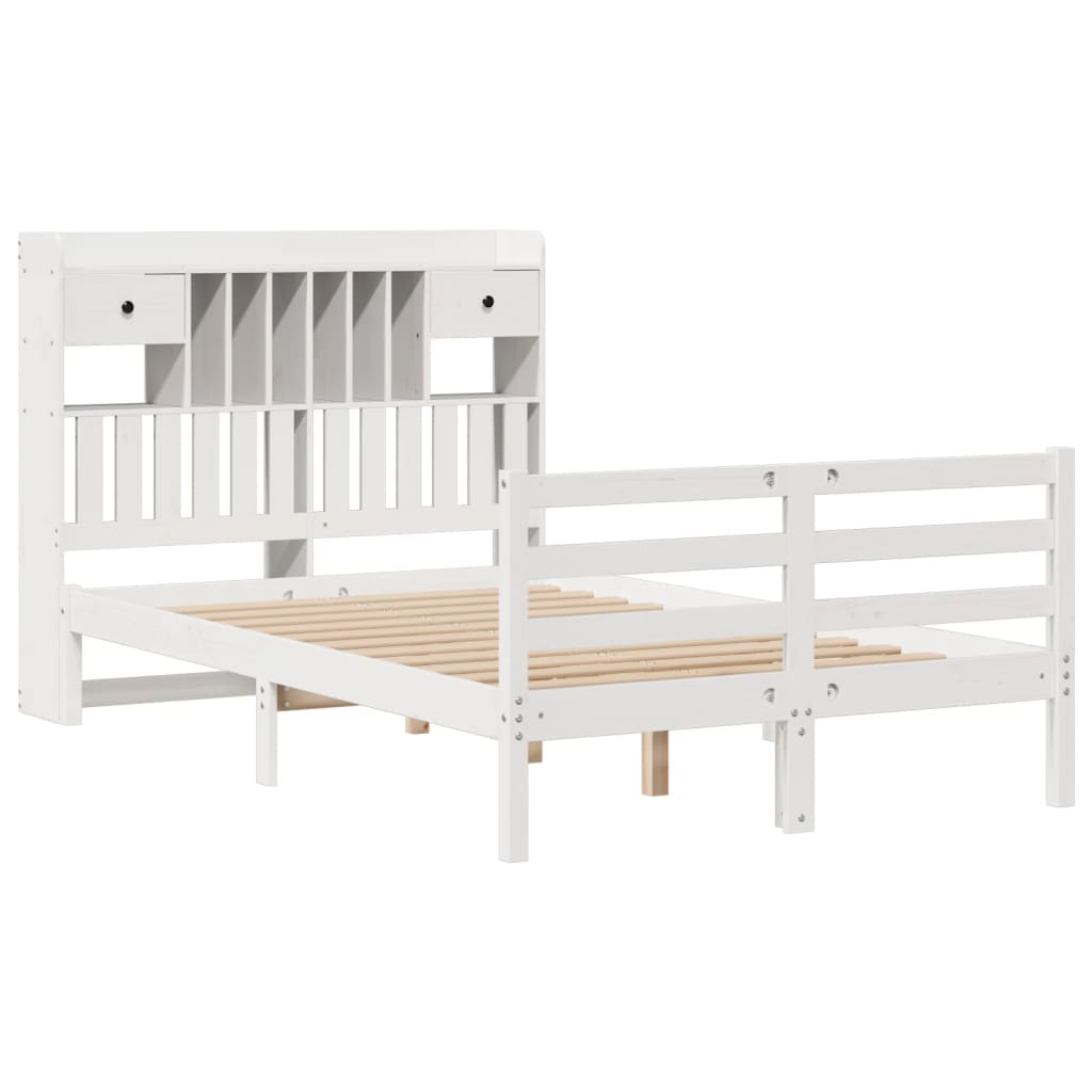 Letto Libreria senza Materasso Bianco 120x190 cm Legno di Pino