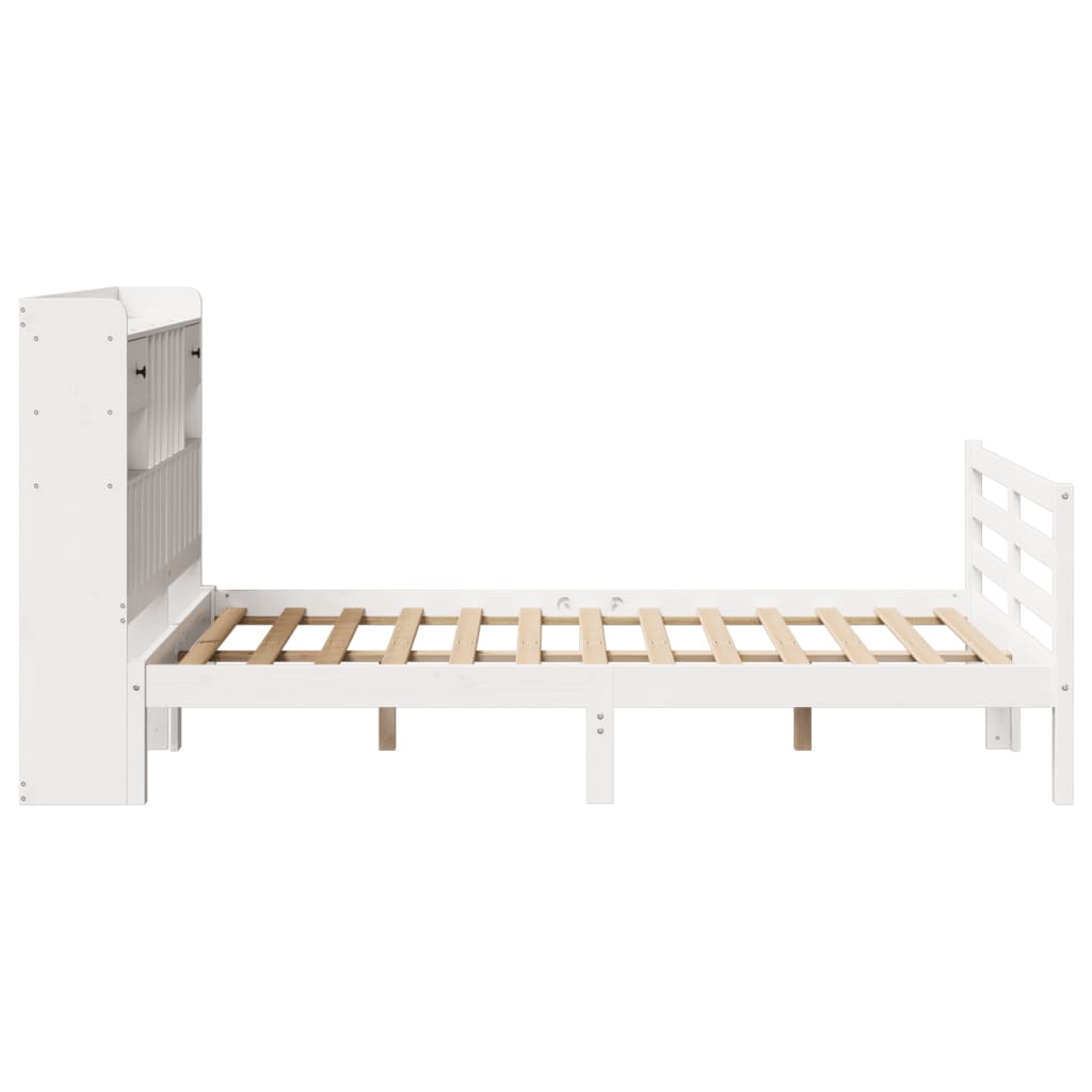 Letto Libreria senza Materasso Bianco 135x190 cm Legno di Pino