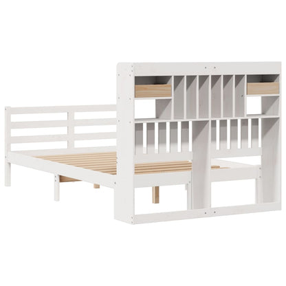 Letto Libreria senza Materasso Bianco 135x190 cm Legno di Pino