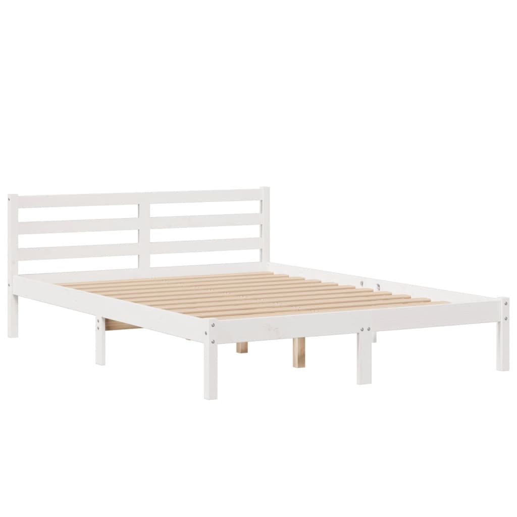 Letto Libreria senza Materasso Bianco 140x190 cm Legno di Pino