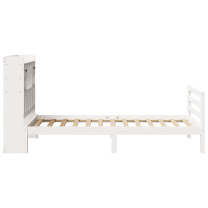 Letto Libreria senza Materasso Bianco 100x200 cm Legno di Pino