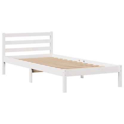 Letto Libreria senza Materasso Bianco 100x200 cm Legno di Pino