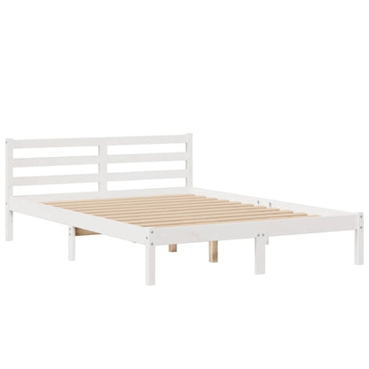 Letto Libreria senza Materasso Bianco 150x200 cm Legno di Pino