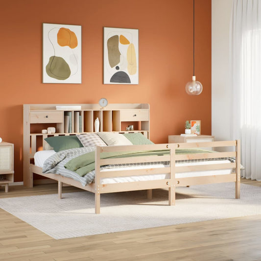 Letto Libreria senza Materasso 180x200 cm in Legno di Pino