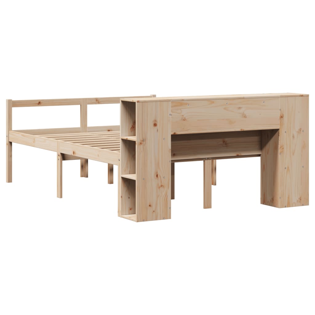Letto Libreria senza Materasso 135x190 cm in Legno di Pino | homemem39