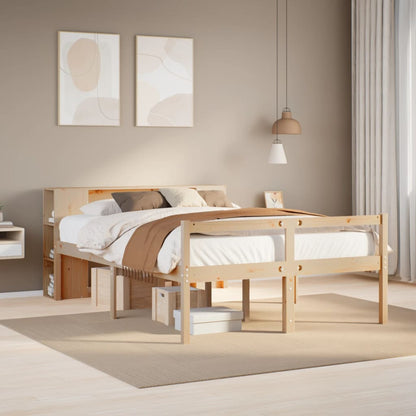 Letto Libreria senza Materasso 135x190 cm in Legno di Pino | homemem39