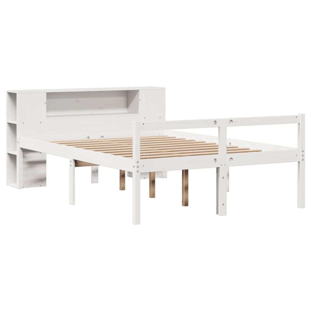 Letto Libreria senza Materasso Bianco 135x190 cm Legno di Pino