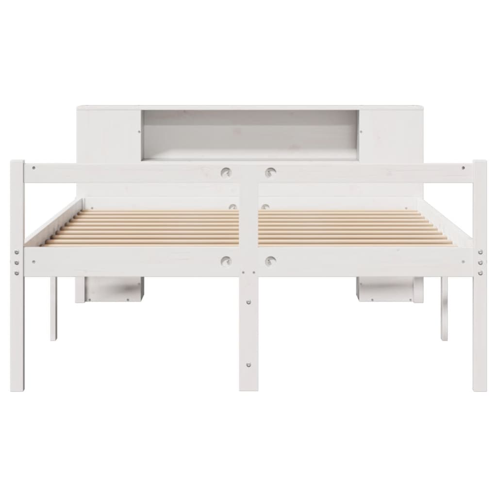 Letto Libreria senza Materasso Bianco 135x190 cm Legno di Pino