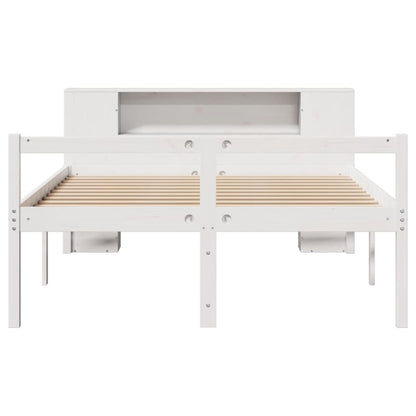 Letto Libreria senza Materasso Bianco 135x190 cm Legno di Pino