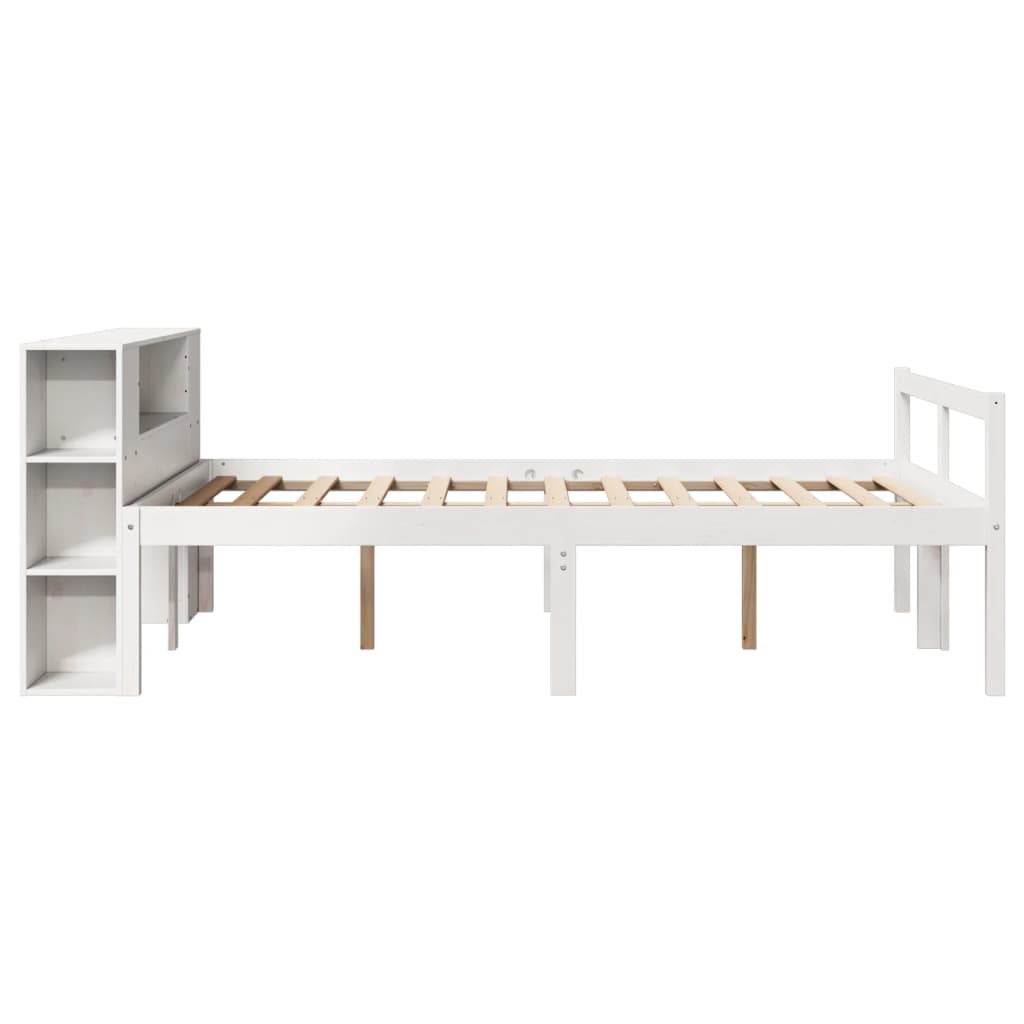 Letto Libreria senza Materasso Bianco 135x190 cm Legno di Pino