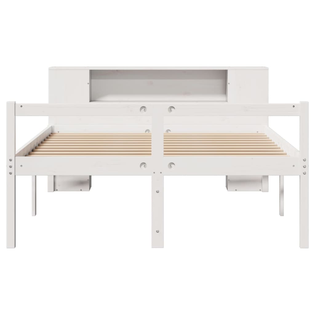 Letto Libreria senza Materasso Bianco 150x200 cm Legno di Pino