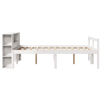 Letto Libreria senza Materasso Bianco 150x200 cm Legno di Pino