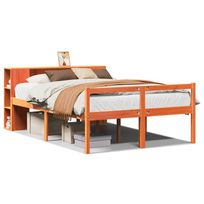 Letto Libreria senza Materasso Marrone Cera 120x190 cm Legno