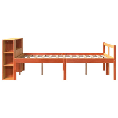 Letto Libreria senza Materasso Marrone Cera 120x190 cm Legno