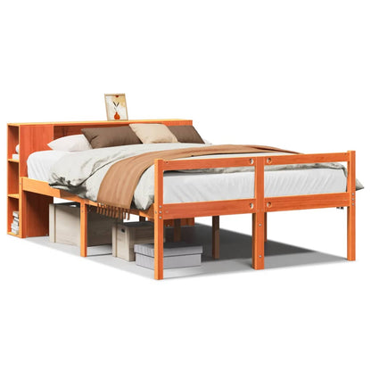 Letto Libreria senza Materasso Marrone Cera 140x200 cm Legno | homemem39