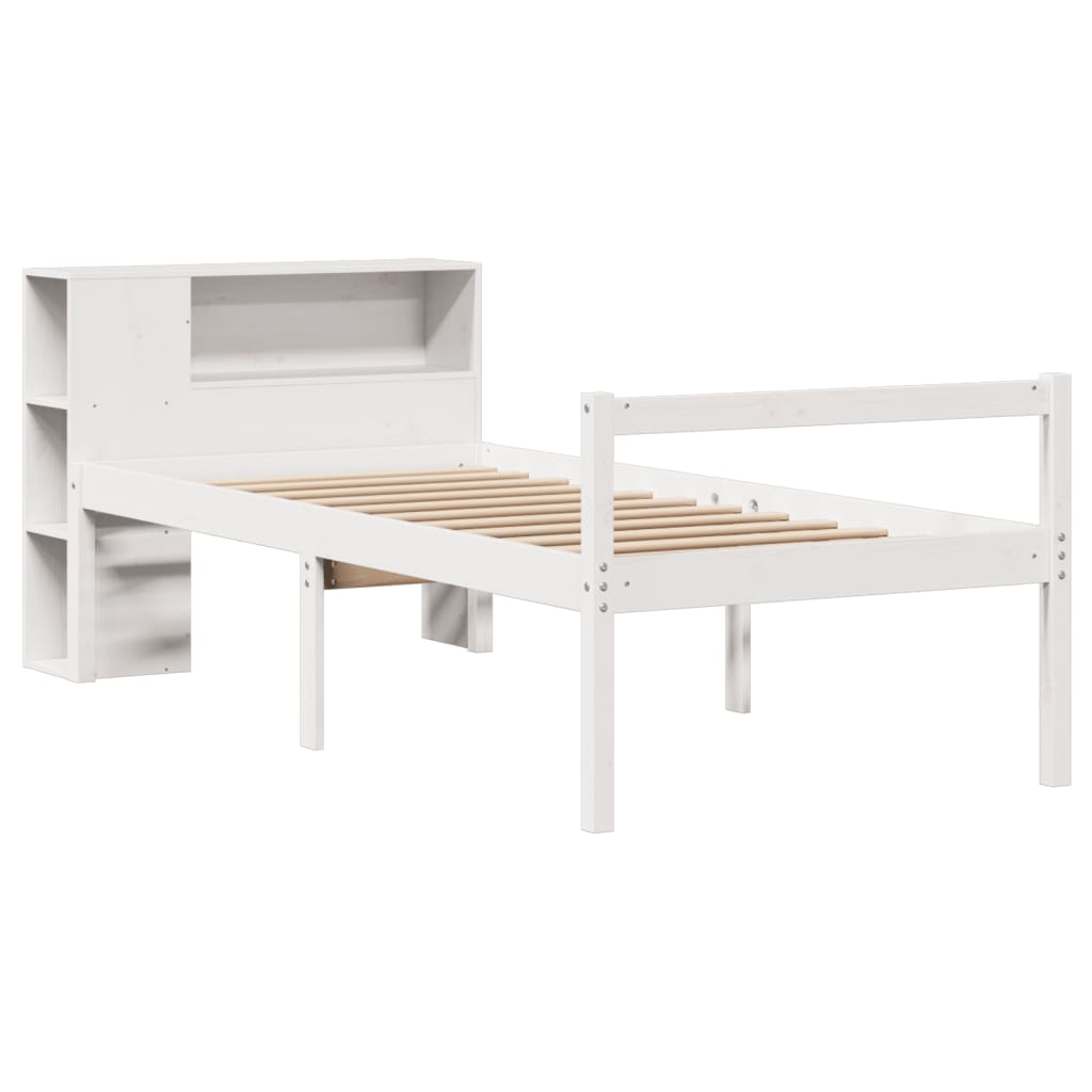 Letto con Libreria senza Materasso 75x190 cm in Legno Pino
