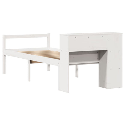 Letto con Libreria senza Materasso 75x190 cm in Legno Pino