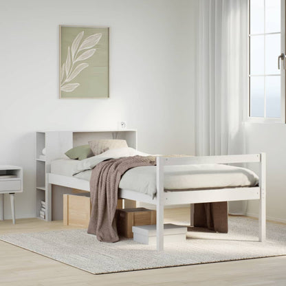 Letto con Libreria senza Materasso 75x190 cm in Legno Pino