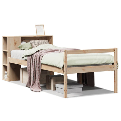 Letto Libreria senza Materasso 90x190 cm Legno Massello Pino