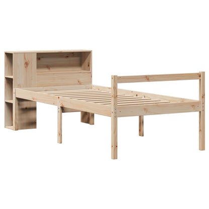 Letto Libreria senza Materasso 90x190 cm Legno Massello Pino