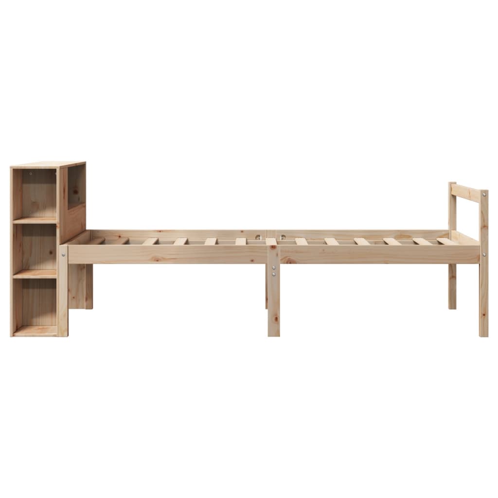 Letto Libreria senza Materasso 90x190 cm Legno Massello Pino