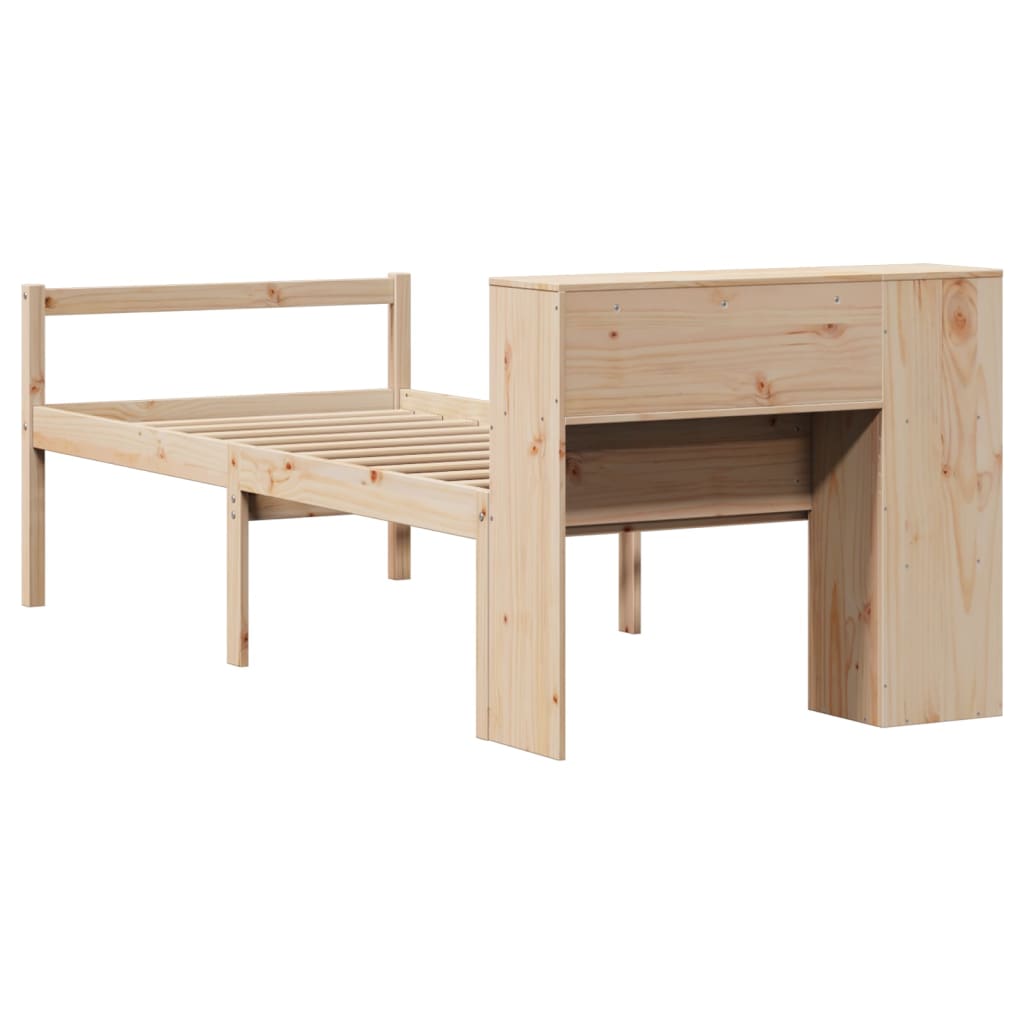 Letto Libreria senza Materasso 90x190 cm Legno Massello Pino