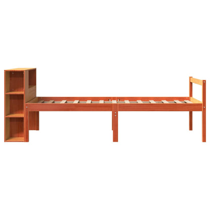 Letto Libreria senza Materasso Marrone Cera 75x190 cm Legno