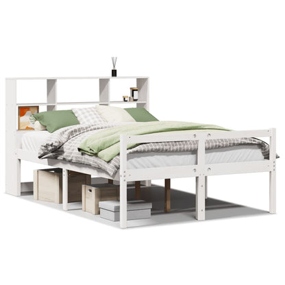 Letto Libreria senza Materasso Bianco 135x190 cm Legno di Pino