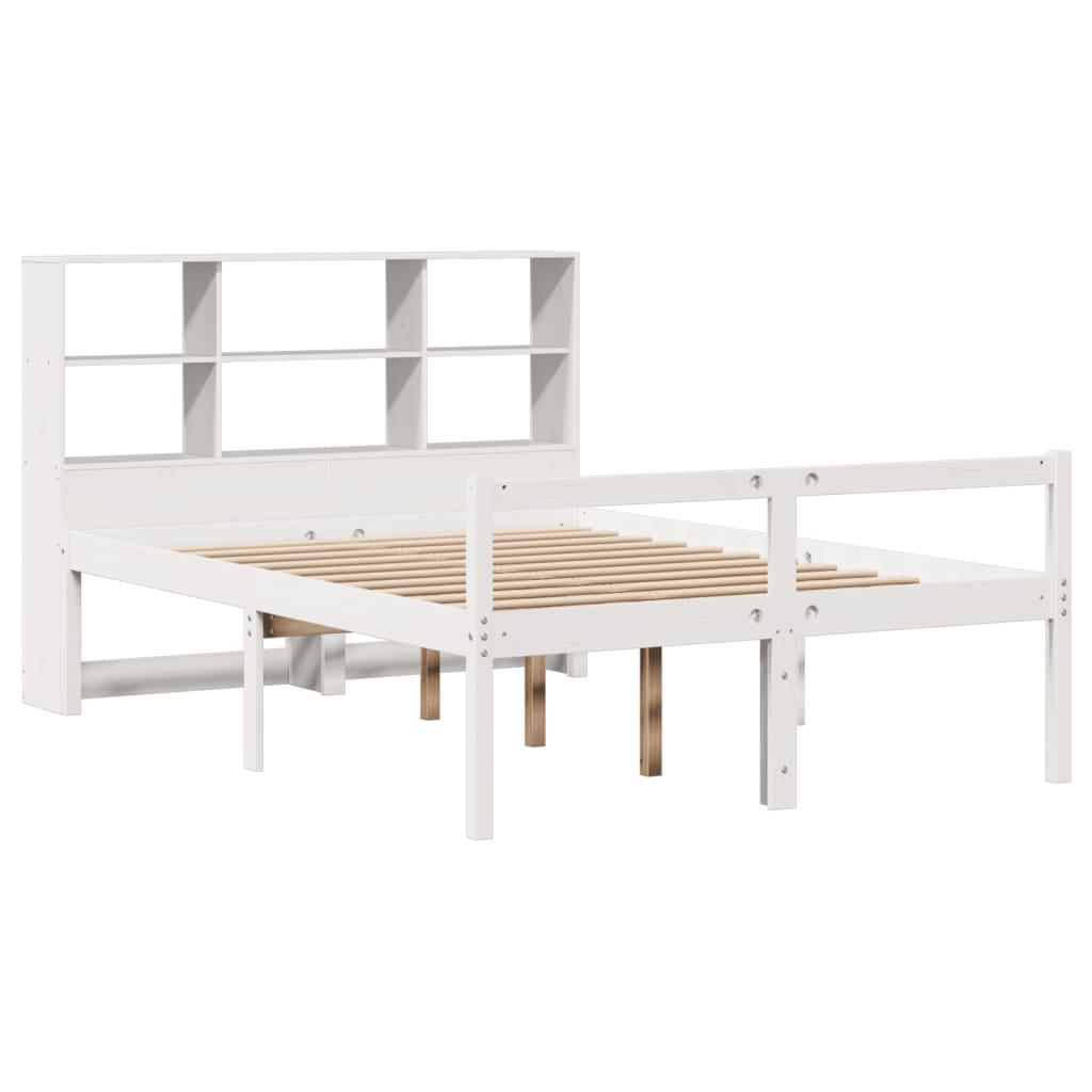 Letto Libreria senza Materasso Bianco 135x190 cm Legno di Pino